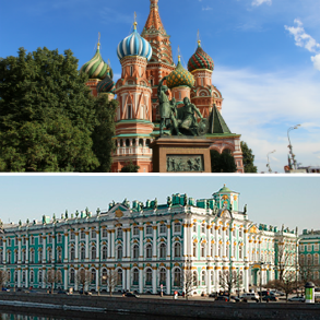 Pakkerejse kombineret Moskva og Skt.Petersborg